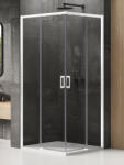 NEW TRENDY Prime White zuhanykabin 90x80 cm négyszögletes fehér matt/átlátszó üveg D-0398A/D-0397A (D0398A/D0397A)