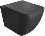 Lavita Onil wc csésze lassú záródású ülőkével függesztett perem nélkül fekete matt 5900378333531 (5900378333531)