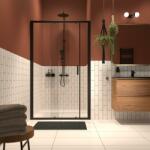 Sealskin INC zuhanyajtók 140 cm tolható fekete matt/átlátszó üveg XI101406195100 (XI101406195100)