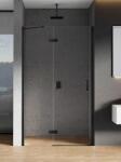 NEW TRENDY New Renoma Black zuhanyajtók 90 cm dönthető fekete matt/átlátszó üveg D-0195A