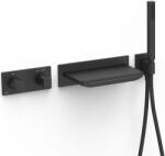 TRES B-System kád és zuhany csaptelep süllyesztett z termosztáttal fekete 30725207NM (30725207NM)