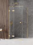NEW TRENDY Avexa Gold Shine zuhanykabin 100x80 cm négyszögletes arany fényes/átlátszó üveg EXK-1670