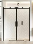 NEW TRENDY Softi Black zuhanyajtók 140 cm tolható fekete matt/átlátszó üveg EXK-3960