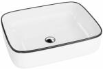Lavita Galera mosdótál 50.5x40 cm négyszögletes mosdótálak fehér-fekete 5900378325703 (5900378325703)