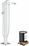 GROHE Készlet kád és zuhany csaptelep Grohe Eurocube 23672001, padlóra szerelhető elem Grohe 45984001