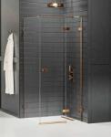 NEW TRENDY Avexa Copper Brushed zuhanykabin 110x90 cm négyszögletes réz csiszolt/átlátszó üveg EXK-3595