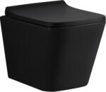 Lavita Lago wc csésze lassú záródású ülőkével függesztett perem nélkül fekete matt 5908211411118 (5908211411118)