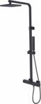 Besco Modern Varium zuhany készlet fal termosztáttal trópusi zuhany opcióval fekete BP-MVT-CZ (BPMVTCZ)