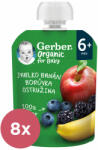 GERBER 8x GERBER Organic Zseb alma, banán, áfonya és szeder 90 g