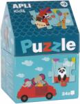 APLI Детски пъзел в къщичка APLI Kids от 24 части - Градът на животните (16821) - ozone
