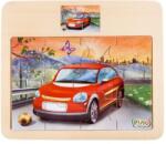 Pino Toys Дървен пъзел от 12 части Pino - Кола (4102.4) - ozone