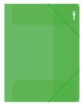 JUNIOR Dosar cu 3 clapete și bandă elastică PP/A4, transparent/verde