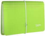 KARTON P+P Organizator documente cu bandă elastică PP DL Opaline (13 compartimente) verde-transparent