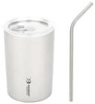 SilverAnt Dvojstenný titánový hrnček so slamkou 400 ml (SATICM400BR)