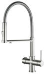 Getwell Goose-W, két karos, 3 utas Konyhai csap víztisztítókhoz és vízhűtőkhöz Nikkel (inox) színben (GWSH506-3W-N)