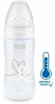 Nuk FC+ palack hőmérséklet-szabályozással 300 ml BOX - Flow Control cumi - fehér