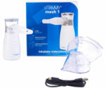 Vitammy Aparat aerosoli cu tehnologie mesh Vitammy Mesh 1, pentru copii si adulti, portabil, 2 viteze de nebulizare, cablu USB, masca copii si adulti, silentios, Alb