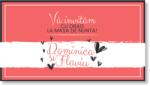 Personal Card invitație masa festivă - Inimă Selectați cantitatea: 11 buc - 30 buc