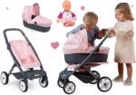 Smoby Set cărucior combinație triplă Powder Pink 3in1 Maxi Cosi & Quinny Smoby cu păpușă (SM253117-4)