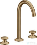 Hansgrohe AXOR ONE Select 170 3 üléses mosdó csaptelep, klik-klak leeresztővel, Szálcsiszolt bronz 48070140 (48070140)