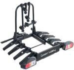 Green Valley Suport pentru 4 biciclete, Green Valley Discovery 160514-4, cu prindere pe carligul de remorcare, Negru