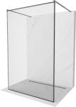 Mexen Kioto, Walk-In zuhany paraván 140 x 200 cm, 8 mm üveg fekete mintás, grafit profil, 800-140-002-66-70 (800-140-002-66-70)