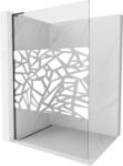Mexen Kioto L, Walk-In zuhany paraván 70 x 200 cm, 8 mm átlátszó üveg fehér mintás, fekete profil, 800-070-103-70-85 (800-070-103-70-85)