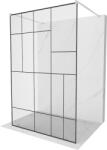 Mexen Kioto, Walk-In zuhanyparaván 120 x 200 cm, 8 mm üveg fekete mintás, csiszolt acél profil, 800-120-002-97-78 (800-120-002-97-78)