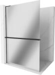 Mexen Kioto+ L, Walk-In zuhany paraván polccal és akasztóval 70 x 200 cm, 8 mm tükörmintás üveg, fekete profil, 800-070-123-70-50 (800-070-123-70-50)