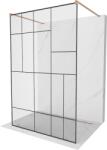 Mexen Kioto, Walk-In zuhanyparaván 120 x 200 cm, 8 mm üveg fekete mintás, réz matt profil, 800-120-002-65-78 (800-120-002-65-78)