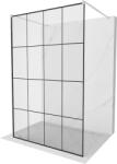 Mexen Kioto, Walk-In zuhanyparaván 130 x 200 cm, 8 mm üveg fekete mintás, csiszolt acél profil, 800-130-002-97-77 (800-130-002-97-77)