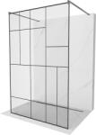 Mexen Kioto, Walk-In zuhany paraván 110 x 200 cm, 8 mm üveg fekete mintás, grafit profil, 800-110-002-66-78 (800-110-002-66-78)