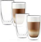 KRASINO Set 4 pahare Krasino Selory, pereti dubli, sticla termorezistenta, 380 ml, 14 x 8 cm Pahar