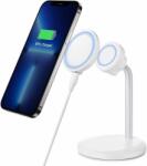 esr Halolock Shift Magnetic MagSafe Wireless Charging Stand 15W - настолна поставка за безжично зареждане на iPhone с MagSafe (бял)
