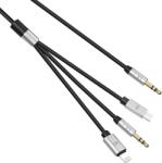 Earldom Аудио кабел Earldom ET-AUX09, 3.5mm към Lightning, Type-C, 3.5mm, 3в1, 1.2м, Черен - 40219 (40219) - azo