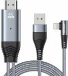 JOYROOM Lightning to HDMI Cable and Charging Function 4K - кабел за свързване и зареждане от Lightning към HDMI за мобилни устройства с Lightning порт (сив)