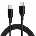 PITAKA Flex Braided USB-C to USB-C Cable 60W - кабел с въжена оплетка и бързо зареждане за устройства с USB-C порт (120 см) (черен)