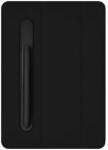 Macally Stand Pen Case - полиуретанов калъф и поставка с отделение за Apple Pencil за iPad 7 (2019), iPad 8 (2020) (черен)