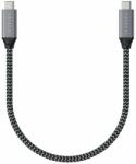 Satechi USB4 USB-C to USB-C Cable, 8K, 100W, 40Gbps - здрав USB4 кабел с въжена оплетка за устройства с USB-C порт (25 см) (черен)