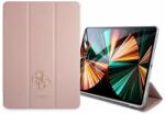 GUESS Saffiano Folio Cover - дизайнерски кожен кейс и поставка за iPad Pro 12.9 M1 (2021) (розов)