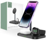 Tech-Protect 3-in-1 Magnetic MagSafe Wireless Charger A22 - тройна поставка (пад) за безжично зареждане за iPhone с Magsafe, Apple Watch и AirPods Pro (черен)
