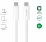 4smarts PremiumCord USB-C to USB-C Cable 240W - кабел с бързо зареждане за устройства с USB-C порт (300 см) (бял)