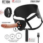 Fetish Submissive Cyber Strap WatchMe L - prémium kikötöző heveder dildóval és távirányítóval