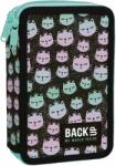 BackUP Penar școlar cu rechizite BackUp DW - Rainbow Cat, 2 fermoar (93311) Penar
