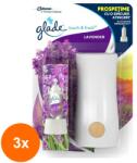 Glade Set 3 x Aparat Odorizant de Camera Glade Microspray Touch & Fresh, Lavanda, 10 ml (ROC-3xJWMGBAC070)