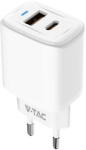 V-TAC Incarcator de retea SKU-23580 1x USB, 1x USB Type-C 20W Alb (SKU-23580) - vexio