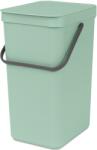 Brabantia Sort & Go konyhai szemetes felnyitható fedéllel, fogantyúval szelektív és komposzt gyűjtéséhez, 16L - D méret, jáde zöld - 211867 (211867)
