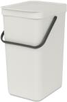 Brabantia Sort & Go konyhai szemetes felnyitható fedéllel, fogantyúval szelektív és komposzt gyűjtéséhez, 16L - D méret, világosszürke - 213465 (213465)