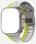 iprofix Apple Watch 42/ 44/ 45/ 46 /49 mm szilikon szíj - szürke-sárga (ipro-798709)
