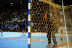 Huck Set 2 plase porti handbal Huck WM 3x2 m, fir 5 mm fara nod, cu plasa anti-shock, culoare verde si galben (HN111-05+117)